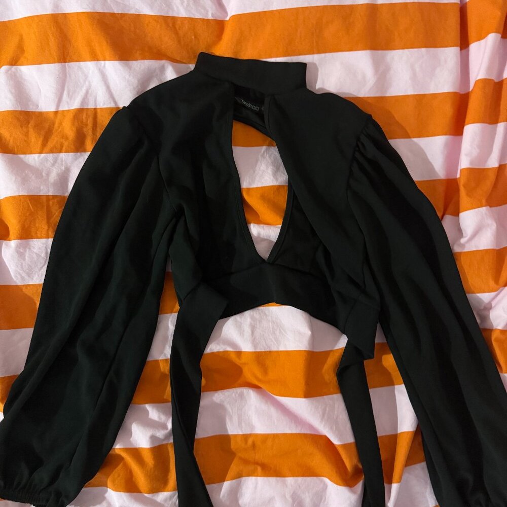 Boohoo Tie Up Blouse